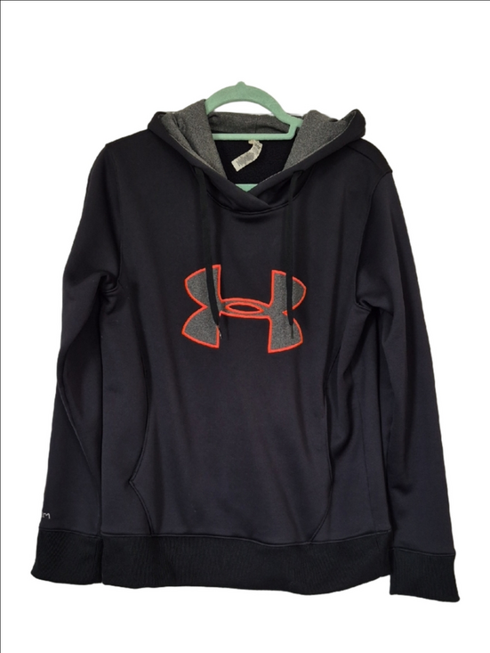 Under Armour Other - Under Armour Black Storm Hoodie with Orange-Trim Logo Med